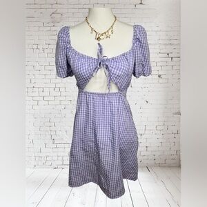 purple plaid dress size s divided